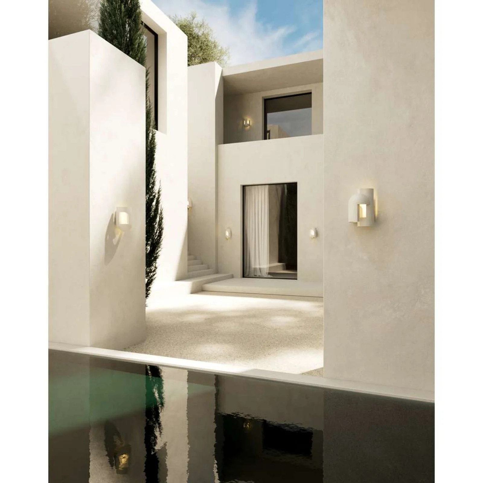 Soul Story 3 Buiten Wandlamp White/Concrete DCW met LED voor terras en tuin
