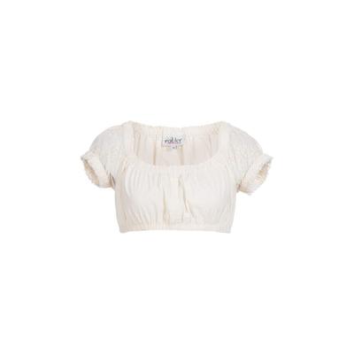 Dirndlbluse NÜBLER "Dirndlbluse kurzarm Sofia", Damen, Gr. 36, beige (natur), Obermaterial: 100% Baumwolle CO., Blusen Dirndlbluse