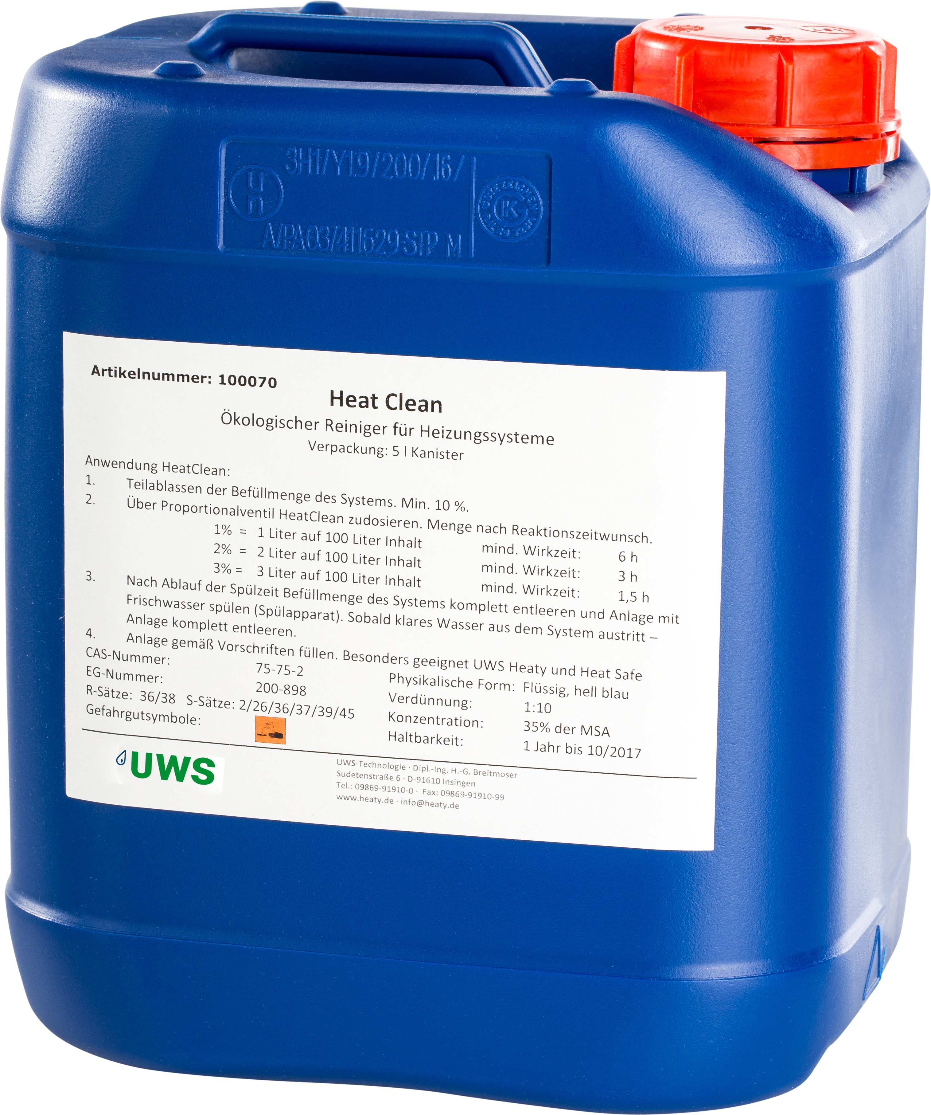 UWS Heat Détergent bidon de 5 l, acide, pour résidus de chaux