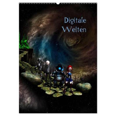 Digitale Welten (Wandkalender 2026 DIN A2 hoch), CALVENDO Monatskalender