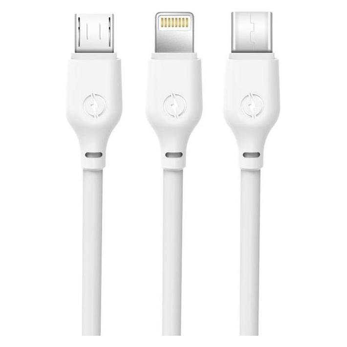 xO Kabel NB103 3in1 USB - Lightning + USB-C + microUSB 1,0 m 2,1A weiss (1 m, 10.50 W) (33464203)