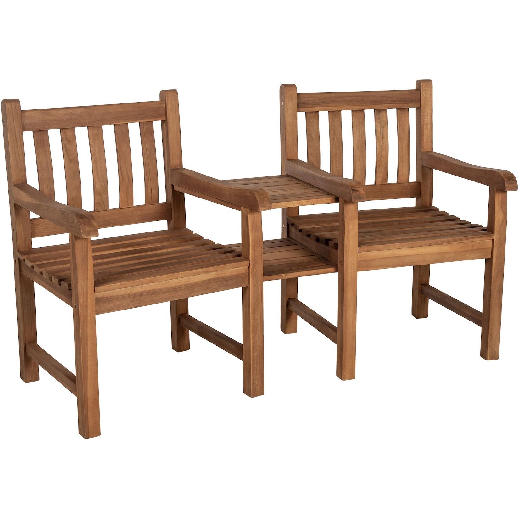 CLP Teakbank Briony mit Tisch Farbe: teak