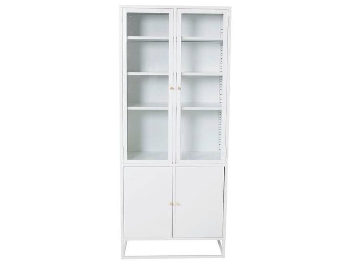 Livetastic Vitrine, Weiß, Glas, Metall, 80x190x41 cm, Typenauswahl, Wohnzimmer, Wohnwände, Vitrinenschränke