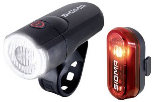 Sigma Fahrradbeleuchtung Set Aura 30 Set w/ Curve LED batteriebetrieben Schwarz