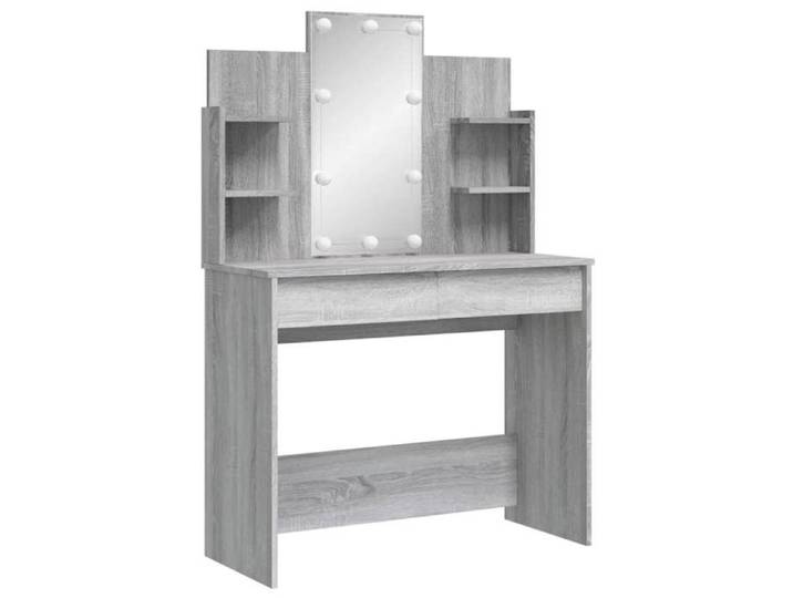 Meilleures Table de Maquillage/Chambre Coiffeuse avec lumières LED Sonoma gris - 96x40x142 cm - HZ439339