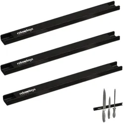 Relaxdays 3er Set Magnetleiste 30 cm Schwarz