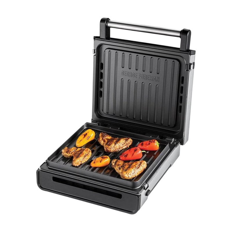 George Foreman 28000-56 Grill en bakplaat voor binnengebruik - Roestvrij staal en zwart - Met uitneembare platen