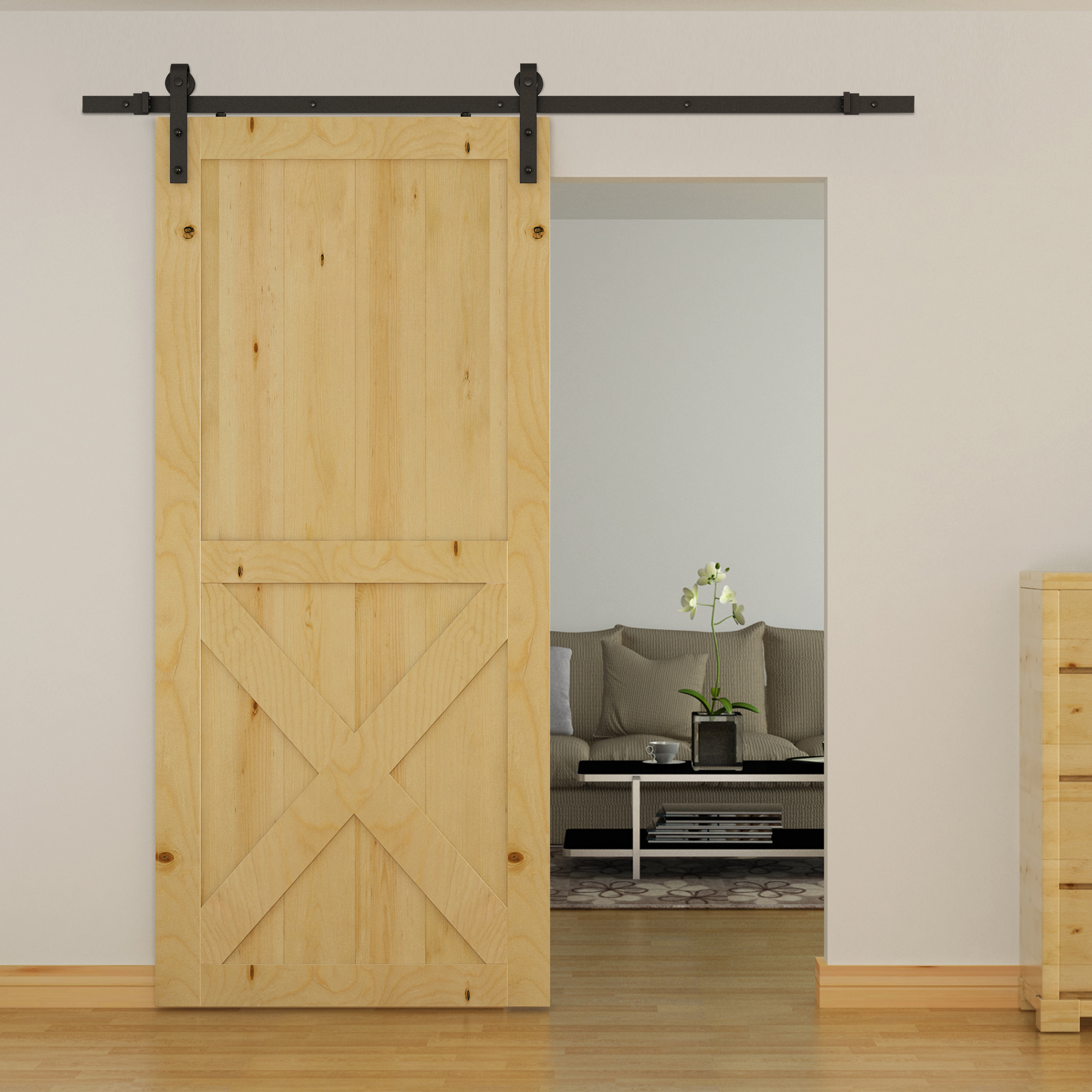 Homcom Kit Montaggio per Porte Scorrevoli con Binario e Accessori in  Acciaio al Carbonio, 200x4x0.6cm Aosom