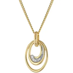 GLIZZ GL8140 Damen-Halskette mit Gold-Anhänger 333/8K Zirkonia, 45 cm