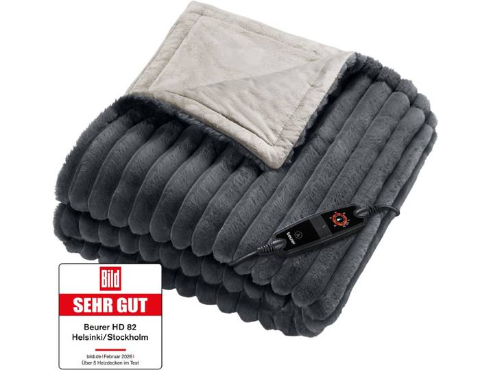 Beurer Elektrische Deken Premium - Warmtedeken - 1 persoons 180x130cm - Knuffeldeken - BSS (Beurer Safety System) - Grijs - 3 Jaar Garantie