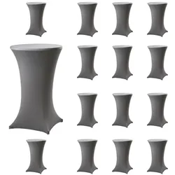 Baumarktplus 15x Stehtischhusse grau 60 cm Husse Partytisch Bistrotisch Tischdecke Decke