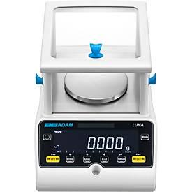 Analysewaage ae Adam Luna LAB 223e, ungeeicht, externe Kalibrierung, Ablesbarkeit 0,001 g/Wägebereich bis 0,22 kg, RS-232/USB, LC-Display