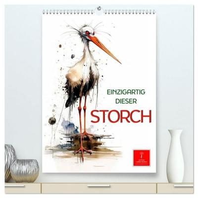 Einzigartig - dieser Storch (hochwertiger Premium Wandkalender 2027 DIN A2 hoch), Kunstdruck in Hochglanz