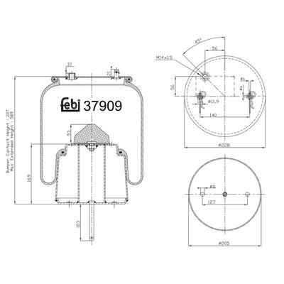 FEBI BILSTEIN Federbalg, Luftfederung SCANIA 37909 1440305,0492680