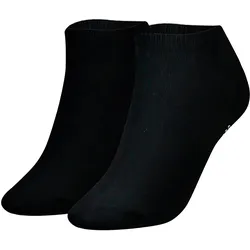 TOMMY HILFIGER Damen Sneaker Socken, 2er Pack - TH, Baumwolle, Uni Schwarz / 35-38