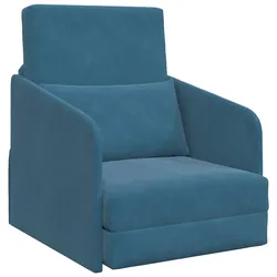 vidaXL Boden-Sofa-Bett 2-in-1 Blau 65x80x83 cm Velvet