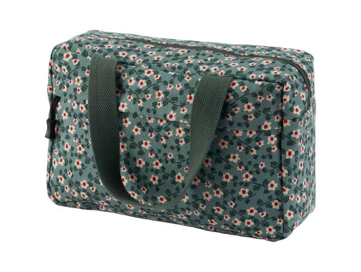 Kosmetiktasche Cord Grün-a 30 cm, 18x2x26 cm, Badaccessoires, Kosmetikdosen