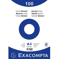 Exacompta Karteikarten blanko DIN A4 100 St eingeschweißt