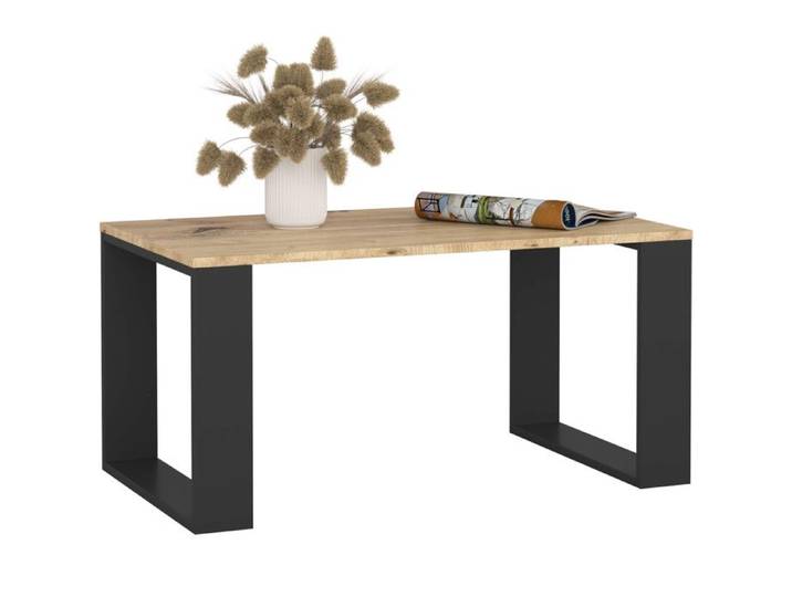 Table basse AKORD NOX Chêne Artisan 92 cm pieds Noirs 92x53x45 cm