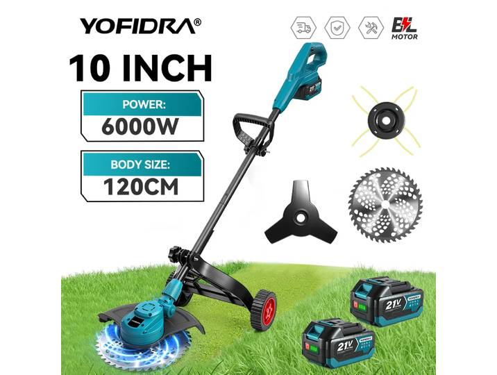 Makita – tondeuse à gazon électrique sans balais, 10 pouces, sans fil, outil électrique de désherbage de jardin, broche de batterie 18V