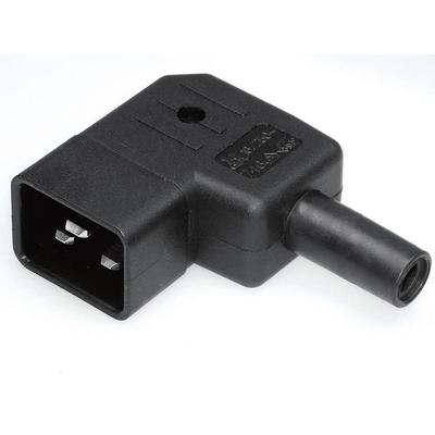 Kaiser 746/sw/C Kaltgeräte-Steckverbinder 746 Serie (Netzsteckverbinder) 746 Stecker, gewinkelt Gesamtpolzahl: 2 + PE 16 A Schwarz 1 St.