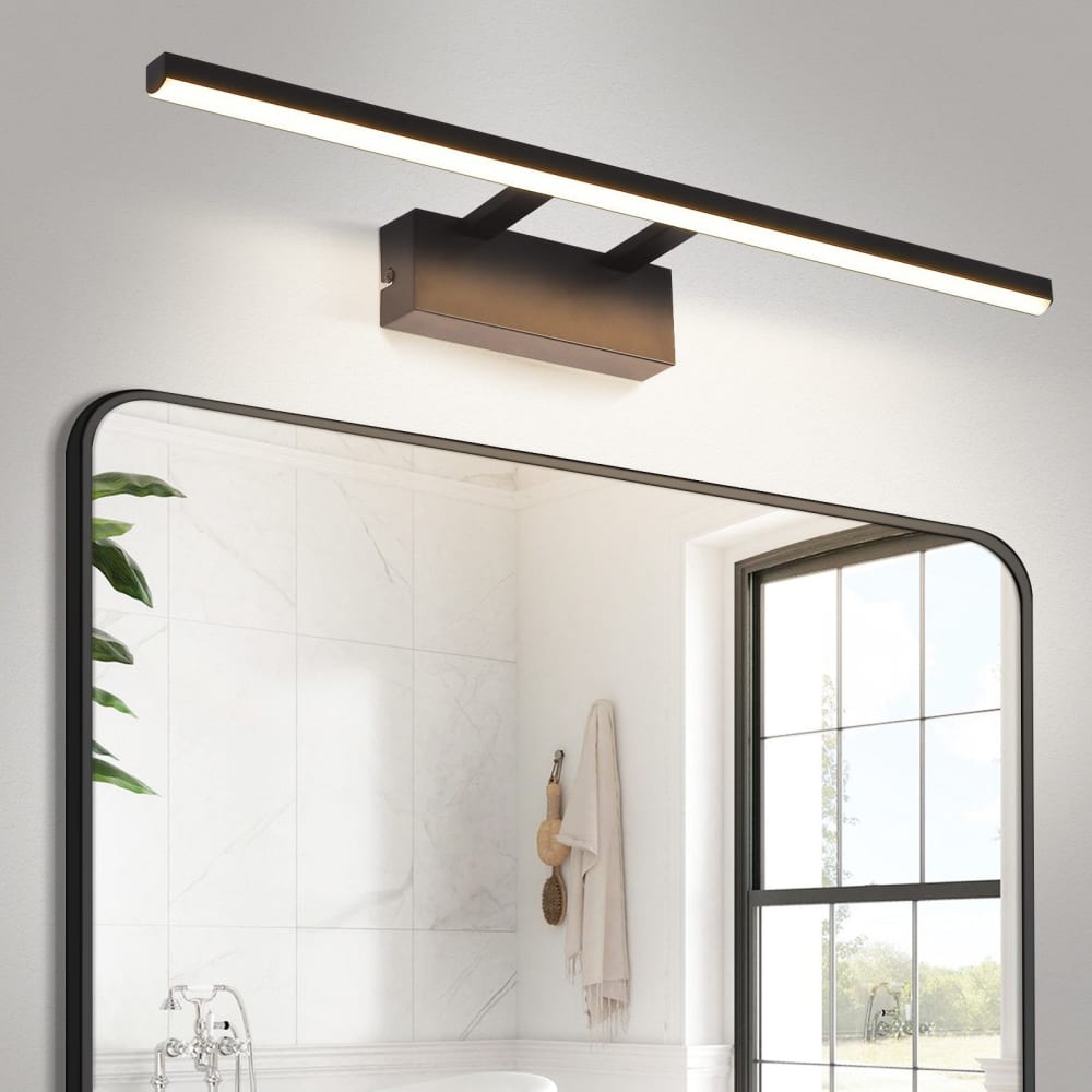 ZMH Applique miroir pc noir 60x6x13.5cm led Noir 60x14x6cm
