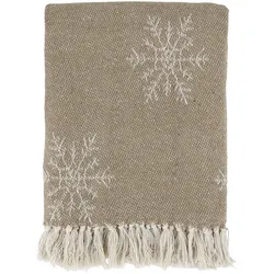 Chic Antique Aix Plaid Garnüberschuss mit Eiskristallen, 150 x 130 cm, latte