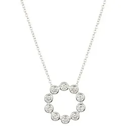 THOMAS & SOHN Lab Grown Brillanten zus. ca. 1,50ct Collier Silber Palladio