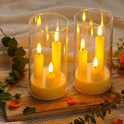2 Stück Acryl flammenfreie Kerzenlichter batteriebetriebene Kerzenständerlichter für Hochzeitsfeier Familienessen Atmosphäre Feiertagsdekoration
