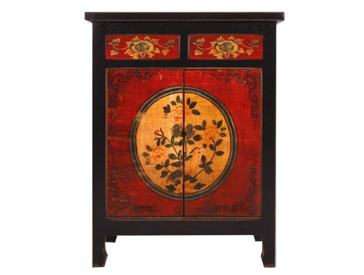 OPIUM OUTLET Kommode Chinesischer Schrank Möbel asiatisch orientalisch (komplett montiert, Vintage Landhaus-Stil, Asia Hochzeitsschrank), Sideboard Anrichte aus Holz