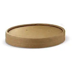 PAPSTAR 500 Deckel für Suppenbecher, Pappe rund Ø 9,8 cm · 1,6 cm braun "100% Fair"