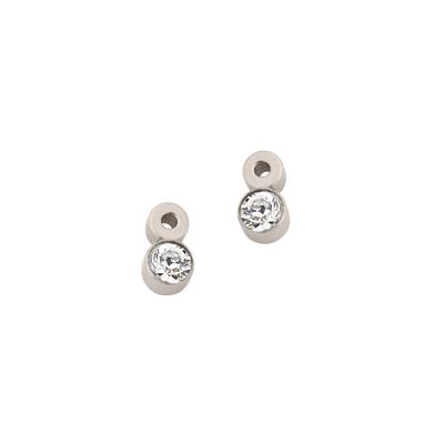 Paar Ohrstecker FIRETTI "Schmuck Geschenk Titan Ohrschmuck Ohrringe Kristall", titanfarben, kristallweiß, kristallweiß, Ohrringe, Damen, Titan, mit Swarovski Kristall
