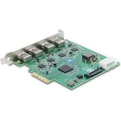 Delock PCI-E x4 Karte zu 4 x USB-A 5 Gbps Dual Channel, Kontrollerkarte
