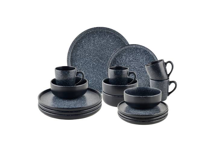 Kombiservice Granite Dunkelgrau, 16-teilig