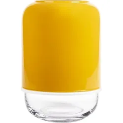 Capsule Vase senffarbig mit verstellbarer Höhe