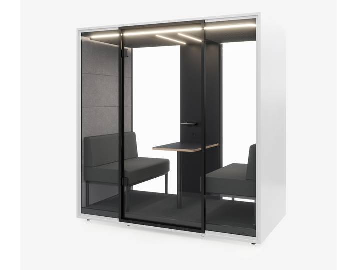 Meetingbox Quattro Weiß Anthrazit Hellgrau Grau Glas Schwarz