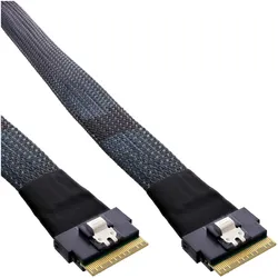 InLine Slim SAS Kabel, SFF-8654 8X zu SFF-8654 8X, 48 Gb/s, 1m (100 cm, SAS), Interne Kabel (PC)