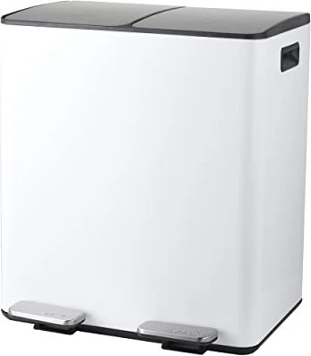 Spirella Treteimer für Mülltrennung Aliya, mattweiß, Stahl, 2 × 20 l