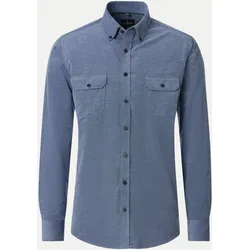 Casual-Fit Cordhemd Blau XL
