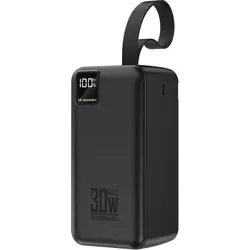 Wozinsky Powerbank W8-B 50000mAh 30W 2xUSB-A und 2xUSB-C und USB Micro mit Taschenlampe - schwarz (50000 mAh, 30 W), Powerbank, Schwarz