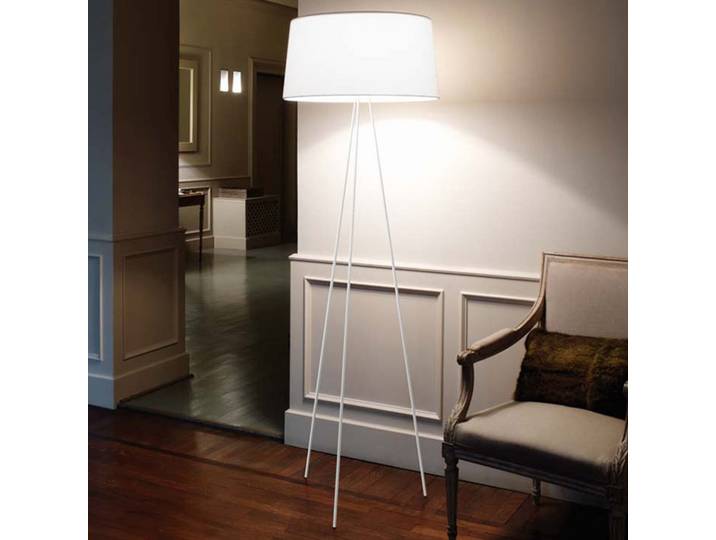Tripod Stehleuchte White - KDLN - Schlafzimmer - Design - Metall - Mit Schirm