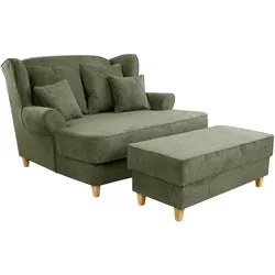 Tchibo - XXL-Ohrensessel »Harvard« und Hockerbank - 154x144x102cm - braun -