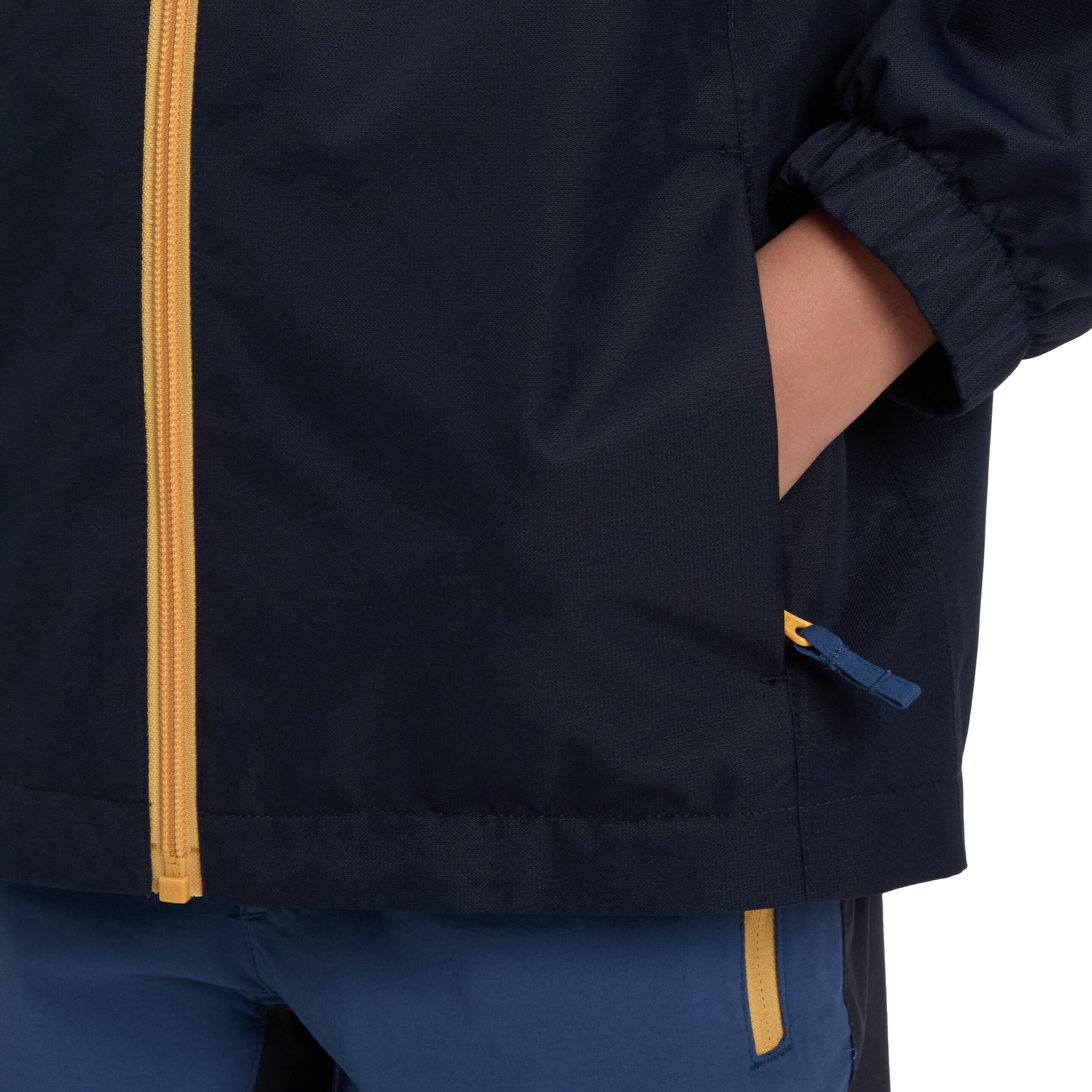Outdoorjacke MCKINLEY "JU.-FUNKTIONS-JACKE TERANG II SHL B", Kinder, Gr. 116, blau (navy, navy), Web, Obermaterial: 100% Polyester, kontrastfarbene Details, hüftbedeckend, mit Gummizug, Jacken Outdoorjacke, sportlich, aus Polyester, wasserdicht, winddicht
