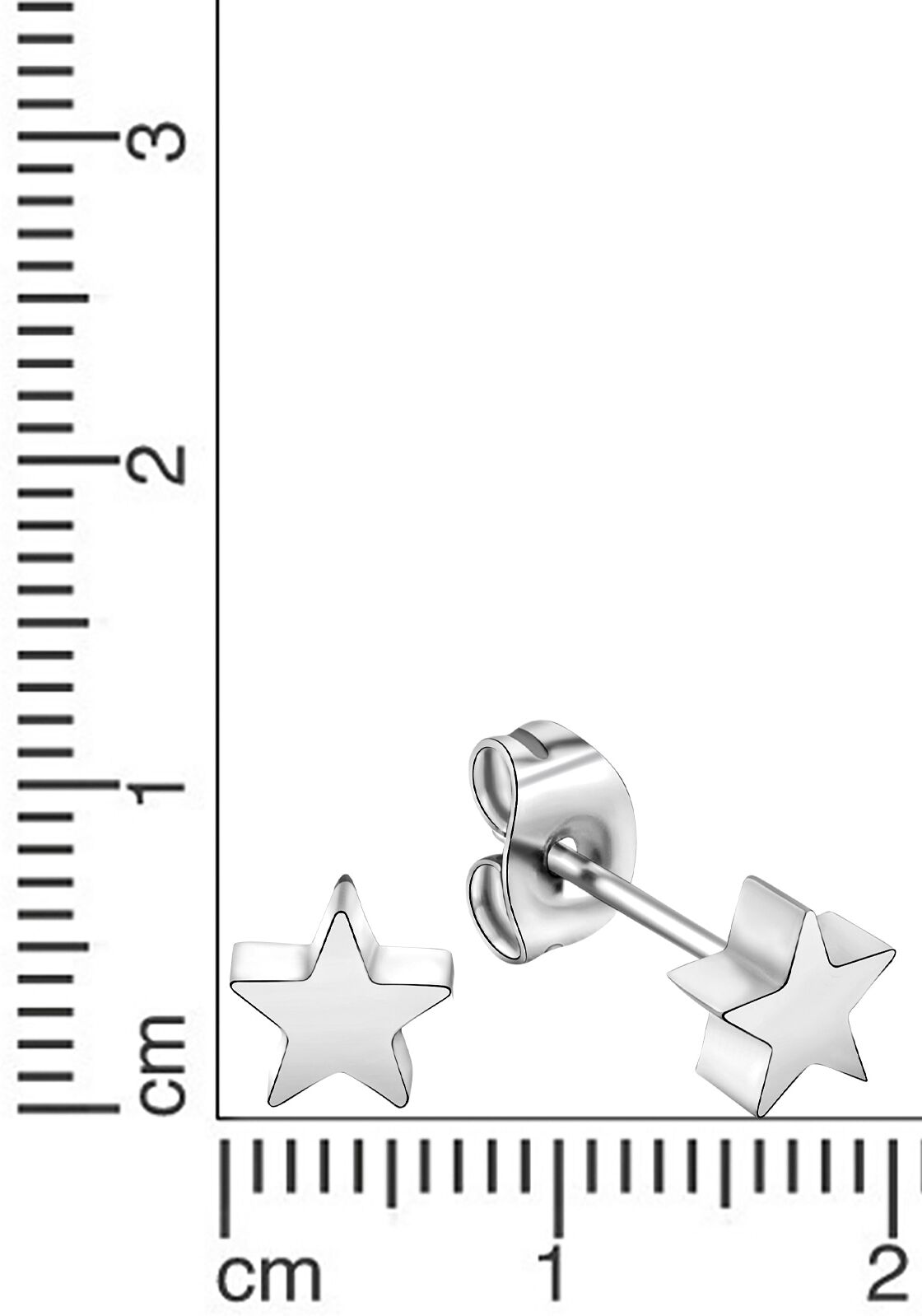 Paar Ohrstecker FIRETTI "Schmuck Geschenk Ohrschmuck Stern", silber (edelstahlfarben), Ohrringe, Damen, 5,5mm, Edelstahl, Paar Ohrstecker