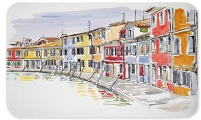 "Stupell Quaint Coastal Town Buildings Printed Anti-Fatigue Floor Mat, design by Tim Coffey, 30""x18"""