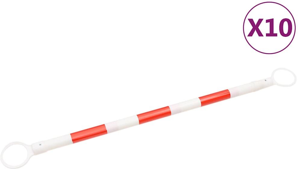 vidaXL Barres de cônes de circulation rétractables 10pcs ABS 116-197cm