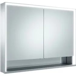 KEUCO Royal Lumos Spiegelschrank Wandvorbau 2-türig, kurze Tür, offenes Ablagefach, 1000mm, 14324171301, Ausführung: ohne Dali Steuerung