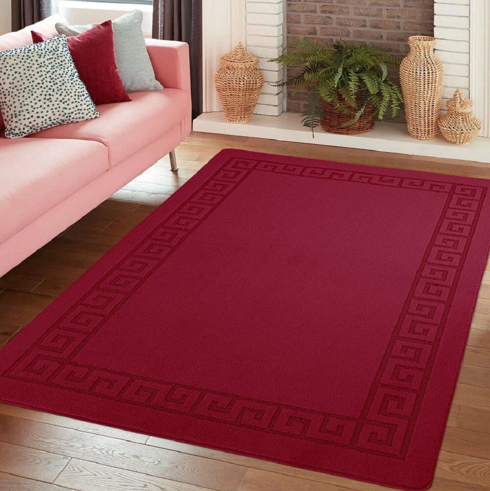Fairmont Park Rectangle Dhurrie Indoor / Outdoor Washable Area Rug Red Rectangle 120 x 150 cm