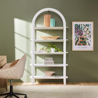 Walker Edison Modern Wood Arched Open Bookcase
