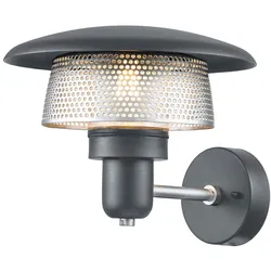 Elstead Lighting Saturne 1-flammige Außenwandleuchte E27 Grau-Silber IP44